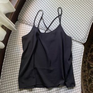 Abercrombie black satin tank top